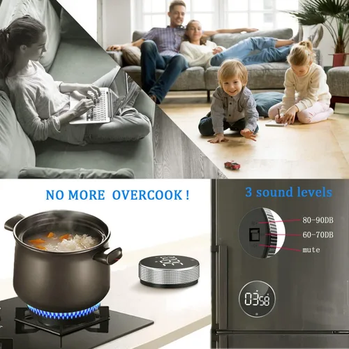 Vista 5 de Temporizadores, temporizador de cocina para niños, temporizador magnético digital de huevos para cocinar, con función de luz constante para aulas