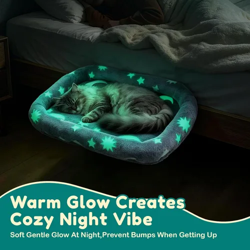 Vista 4 de Bedside Cat Bed Attached to Human Bed with Glow in The Dark