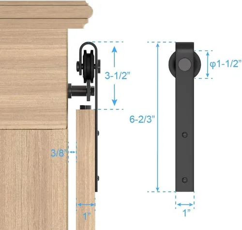 Vista 4 de ZEKOO - Mini herrajes para puerta tipo granero