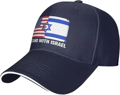 Vista 2 de Kkaingg Support Israeli, gorra de béisbol con la bandera de Israel con la bandera de Israel, gorra de camionero para hombre, sombrero de papá
