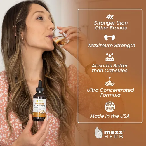 Vista 2 de Maxx Herb Extracto de raíz de astrágalo: la tintura líquida de máxima fuerza se absorbe mejor que las cápsulas o el polvo, para apoyo inmunológico