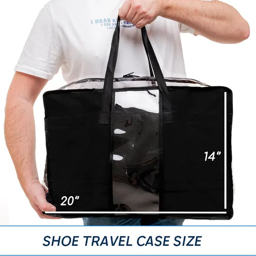 Vista 3 de Bolsa de viaje para zapatos - Organizador de zapatos de viaje - Bolsa portátil para zapatos de equipaje - Bolsa de almacenamiento de zapatos, Negro