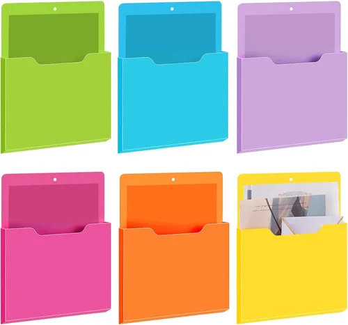 Vista 13 de Fuutreo Organizador magnético de archivos de pared, 6 unidades, soporte magnético para archivos de pared, frigorífico, revistas, papel para cartas