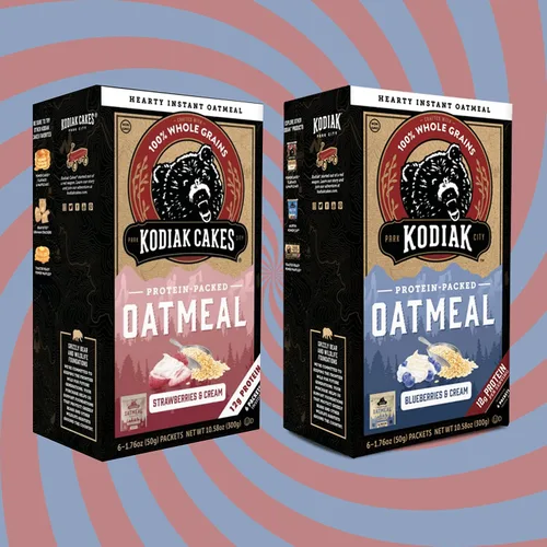 Vista 4 de Kodiak Cakes - Paquete variado de avena con 2 sabores – 1 caja de fresas y crema y 1 caja de arándanos y crema – Incluye recetas gratuitas y folleto