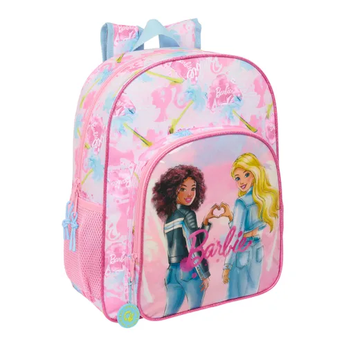 Vista 2 de Mochila Escolar Barbie Painterly Rosa Azul cielo 32 x 38 x 12 cm
