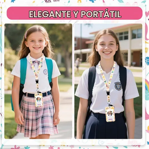Vista 6 de Be Kind - Cordón con soporte para tarjetas, soporte para tarjetas de arcoíris con carrete retráctil para insignias, cordón desmontable y lindo