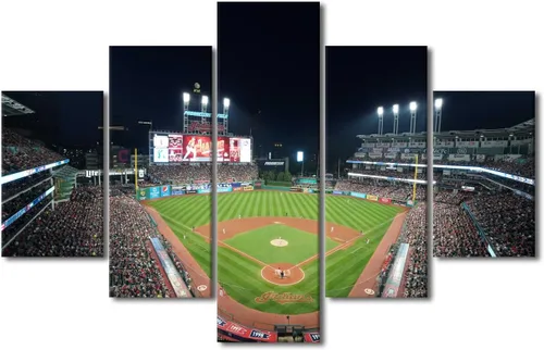 Vista 17 de Arte para pared, lienzo para estadio deportivo, arte para pared, diseño de campo de Wrigley en Chicago, pinturas de Chicago, impresiones sobre