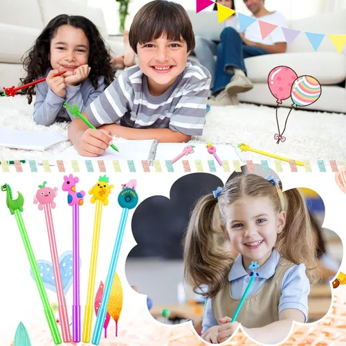 Vista 6 de SANNIX 20 bolígrafos de tinta de gel de dibujos animados, a granel, varios estilos, novedosos bolígrafos de escritura para niños, regalo, escuela