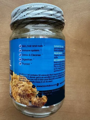 Vista 2 de BioVitalica - Gel orgánico de musgo marino irlandés de 12 onzas, fabricado en Estados Unidos, Dr.Sebi Wildcrafted Seamoss - Superalimento vegano