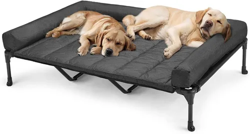 Vista 13 de Veehoo Cama Elevada Refrescante para Perro Añade Cojín Bolster Extraíble Impermeable Alfombrilla, Cuna Elevada para Mascotas con Malla Teslin