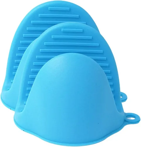 Vista 3 de IMIKE Mini guantes de silicona para horno, manoplas de cocina, agarres para olla, horno para hornear, microondas, 3 pares