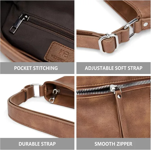 Vista 4 de WESTBRONCO Bolsos de mano para mujer, bolsos cruzados, bolso de hombro suave con correa ajustable
