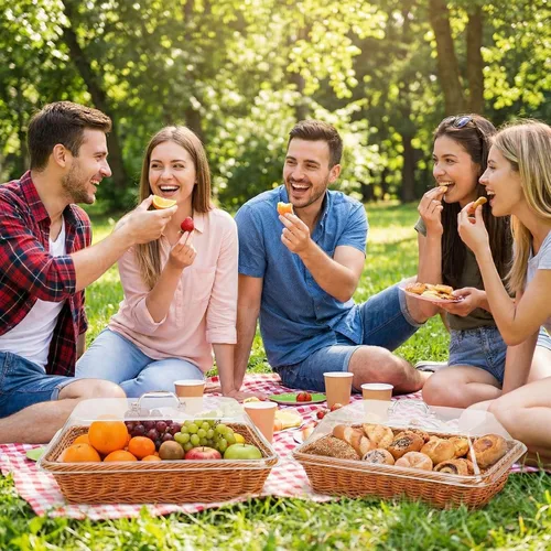 Vista 6 de DEAYOU Paquete de 2 cestas de pan de imitación de ratán con tapa, cesta tejida de mesa para servir alimentos, cesta de frutas de polietileno