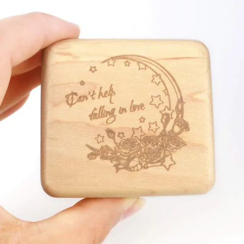 Vista 2 de Sinzyo - Caja de música natural de madera con fotos personalizables, caja musical con cuerda, regalos para Navidad, cumpleaños y San Valentín