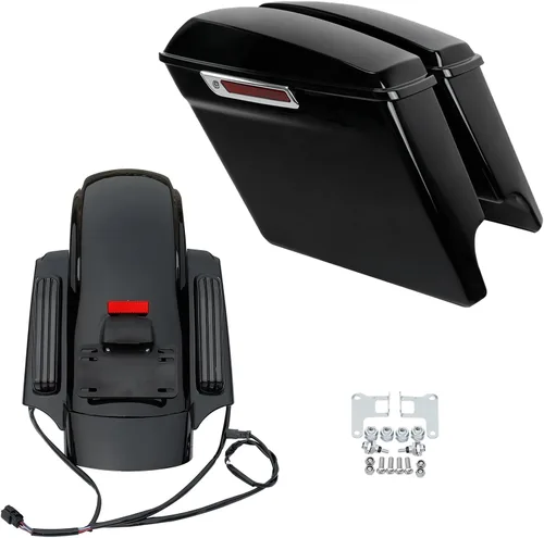 Vista 15 de TCMT Alforjas duras y forros para alfombra + luz LED para guardabarros traseros para Harley 2014-2024 Touring Road King Road Glide Street Glide