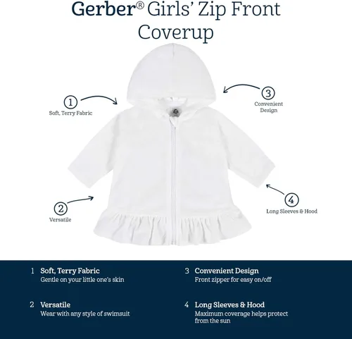 Vista 6 de Gerber Cubierta unisex con capucha para bebé y niño pequeño