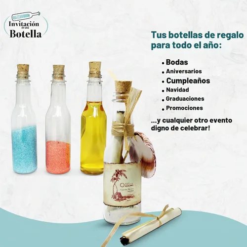 Vista 4 de Botellas de vidrio y corchos para invitaciones de botellas, botellas decorativas, botellas de vidrio para manualidades, transparentes, (5.5 onzas)