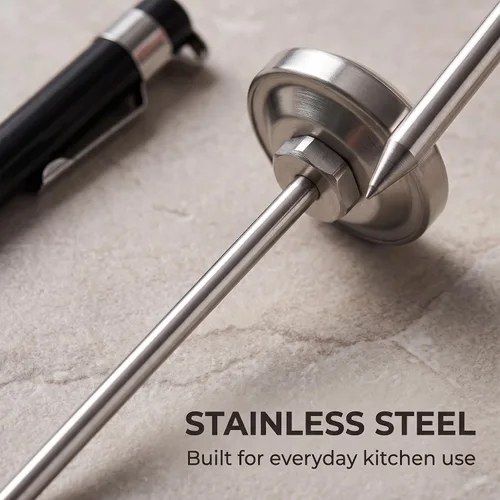 Vista 5 de Black Kitchen - Termómetro de acero inoxidable para cocinar alimentos y carne, termómetro de acero inoxidable con detección física para espuma