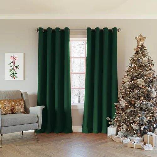 Vista 42 de Sun Zero Nordic - Juego de 2 paneles de cortinas con ojales de grado teatral extremo 100% opacas, 104" x 96" (2* 52" x 96"), cortinas opacas blanco