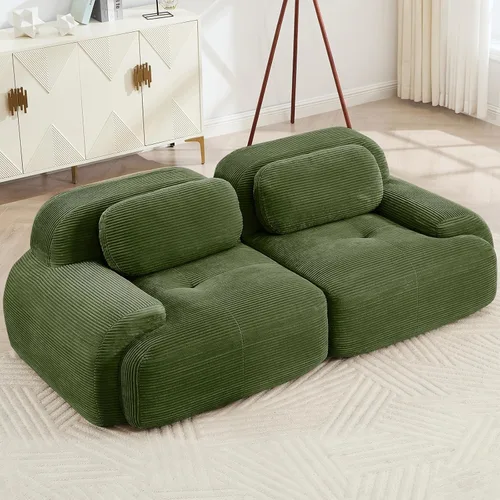 Vista 14 de Juego de sofás seccionales sin hueso de 117 pulgadas para sala de estar, modular en forma de L y sofá de 3 plazas con asiento profundo, almohadas