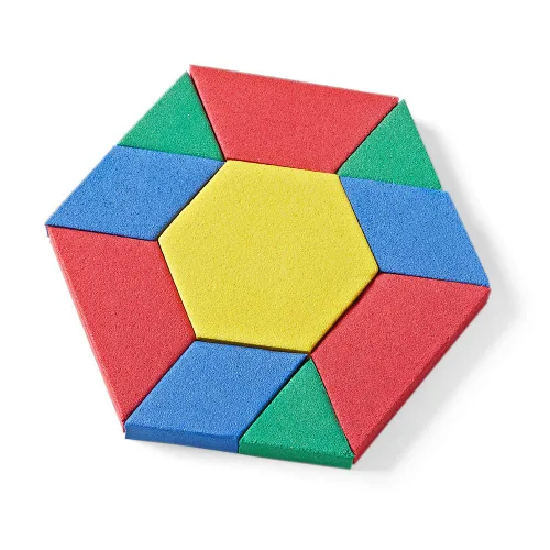 Vista 7 de hand2mind Bloques de patrón de espuma, formas geométricas para niños, juego de patrones, bloques de patrones para niños pequeños, formas para jardín