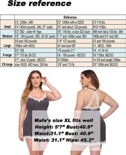 Vista 7 de Avidlove Lencería sexy para mujer, ropa de dormir, camisón, babydoll, lencería de algodón
