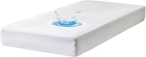 Vista 3 de Protector de colchón de bambú refrescante, impermeable, ultra suave, suave, ajustable, con bolsillo elástico, tamaño individual