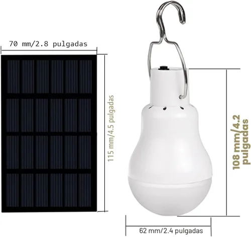 Vista 6 de Lámpara de energía solar, luces LED portátiles, panel de energía solar, iluminación LED para campamento, tienda de campaña, pesca nocturna, luces