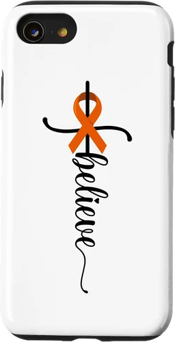 Vista 8 de iPhone 12 mini Believe Faith Survivor Warrior Orange Ribbon Estuche para cáncer de riñón