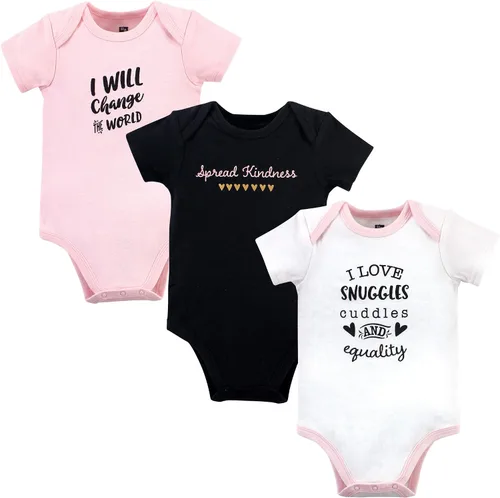 Vista 218 de Hudson Baby baby-girls Cotton Bodysuits 3-pack