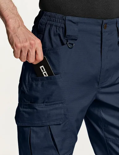 Vista 6 de CQR Pantalones tácticos para hombre, resistentes al agua, pantalones cargo Ripstop, ligeros EDC trabajo, senderismo, ropa para exteriores