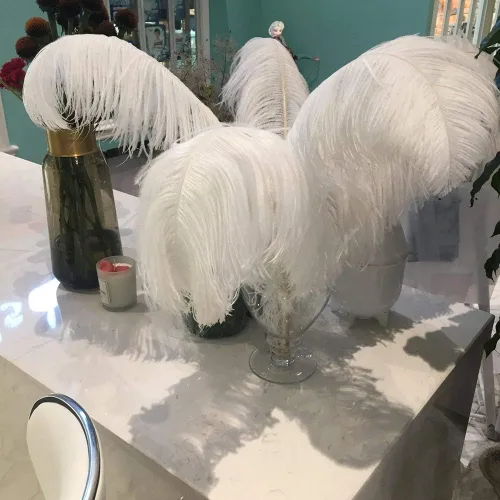 Vista 10 de Sowder - Plumas de avestruz artificiales de 15 a 20 cm para centros de mesa de boda, decoración del hogar, paquete de 10 piezas (Negro)