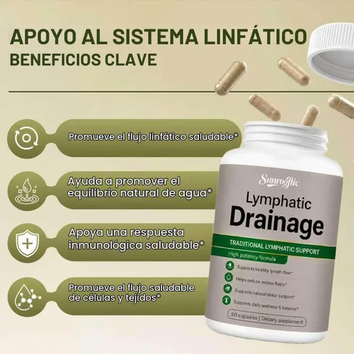 Vista 4 de Suplemento de drenaje linfático – Cápsulas de salud linfática con diente de león, bardana, cuchillos y equinácea – para equilibrio de líquidos