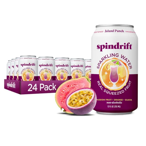 Vista 21 de Spindrift Agua con gas, sabor a bayas Belli, hecha con fruta exprimida real, latas de 12 onzas líquidas, paquete de 24 (solo 13 calorías por lata)