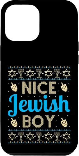 Vista 26 de Nice Jewish Boy Ugly Hanukkah Sweater Funny Jewish Chanukkah Case for iPhone 16