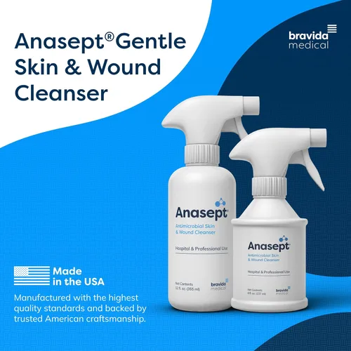 Vista 3 de Anasept -Limpiador antimicrobiano para piel y heridas, botella de 8 onzas con pulverizador gatillo, spray para heridas, enjuague estéril, curación