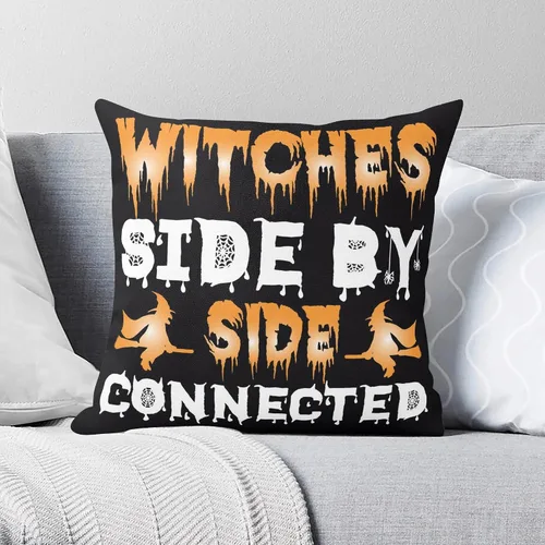 Vista 15 de POPCUSTOMS Fundas de almohada personalizadas de Halloween con fotos impresas de dos lados, fundas de almohada personalizadas, regalos para sofá