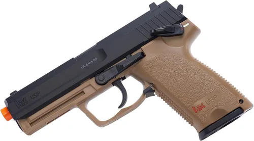 Vista 3 de HK Heckler & Koch USP - Pistola de aire comprimido con CO2 de 6 mm, acción estándar, color marrón oscuro