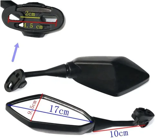 Vista 5 de Espejos retrovisores de motocicleta de carreras, espejo retrovisor deportivo para CBR para F4 F4i / RC51 / RVT 1000 DD250E/DD300/350