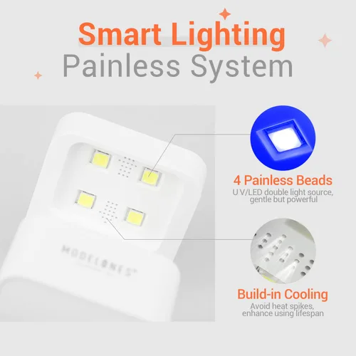 Vista 8 de modelones Lámpara de uñas LED UV de cuello de ganso 2023 y mini luz ultravioleta para uñas