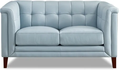 Vista 10 de Hydeline Arvo Silla de cuero de grano superior, azul spa