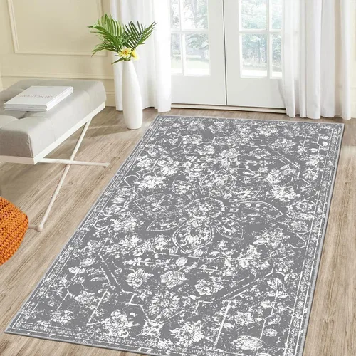 Vista 26 de Pauwer Alfombra vintage de flores 2 x 3 pulgadas, estilo envejecido, antideslizante, de pelo bajo, tapete para entrada, interior, pequeña, retro