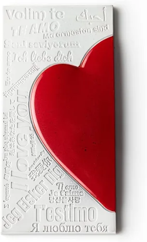 Vista 9 de CM 3844 Louis Amado - Molde de policarbonato transparente para chocolate con 3 cavidades rectangulares para tabletas con mensaje de corazón, 2.756