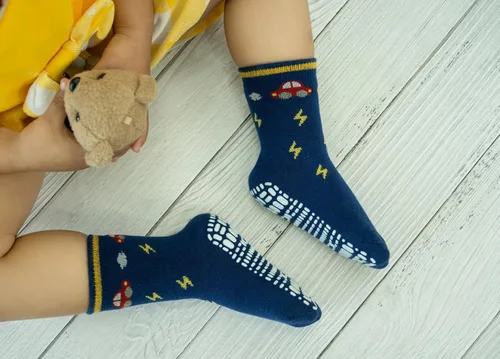 Vista 6 de RATIVE Calcetines antideslizantes antideslizantes con agarres para bebés, niños pequeños y niños pequeños