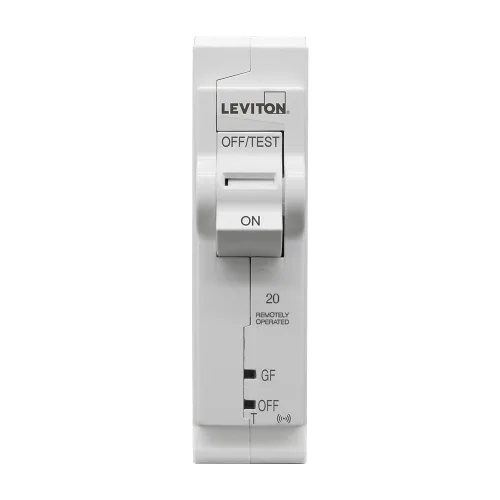 Vista 2 de Leviton Disyuntor inteligente de 2ª generación con control remoto, GFCI, 1 polo, 20 amperios, 120 voltios, clasificación de interrupción de 10kA