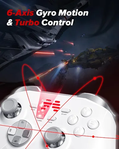 Vista 7 de BEITONG KP20 Wireless Controller for PC, Switch/Switch 2, Android, TV, Steam Deck, TMR Joysticks & Hall Triggers, Bluetooth & 2.4g Gamepad with