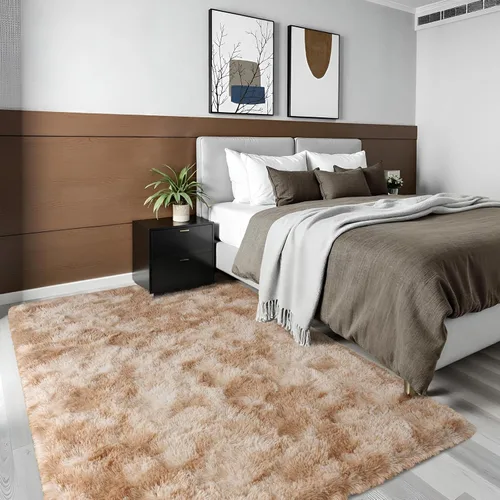 Vista 14 de Terrug Alfombra Corredor Negra Esponjosa para Dormitorio, 2x6 Pies Lindas Alfombras de Área de Pelo Largo para Pasillo, Alfombra de Felpa Suave