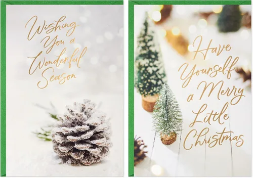 Vista 2 de Hallmark Tarjetas de Navidad en caja, acebo navideño (40 tarjetas de Navidad con sobres)