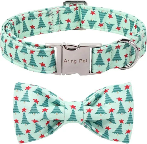 Vista 33 de ARING PET Collar de perro con corbatín, collares de terciopelo para perros con corbatín extraíble, collar de lazo ajustable para perros hembras