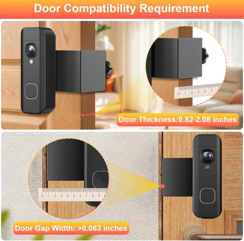 Vista 3 de Soporte antirrobo para timbre compatible con el timbre de batería Blink 2026 2K+, soporte de cámara para timbre de puerta sin taladro, soporte